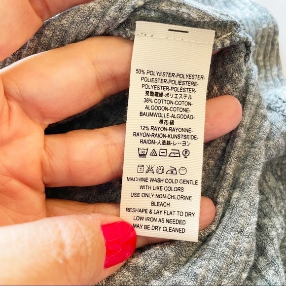 Free People Londontown Thermal Oversized Gray Shirt Top Size XS OB658525 - Picture 6 of 8